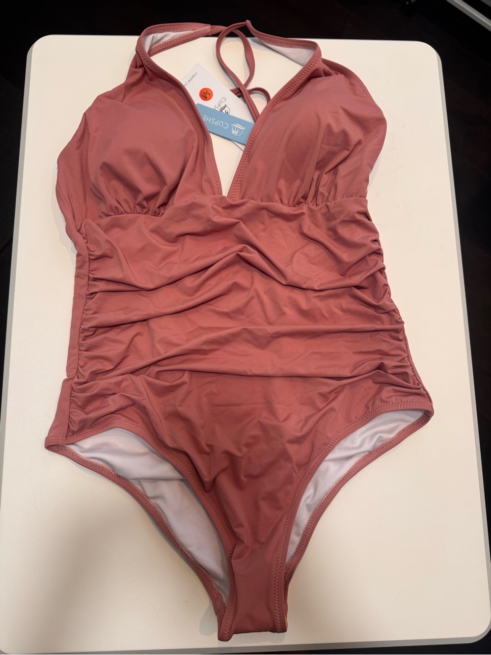 Cupshe Girls' Mauve Pink Ruched One-Piece Swimsuit